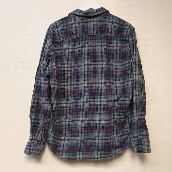 Sonoma Flannel Shirt Size Large Plaid Button Down Long Sleeve 100% Cotton Blue - Picture 2 of 6